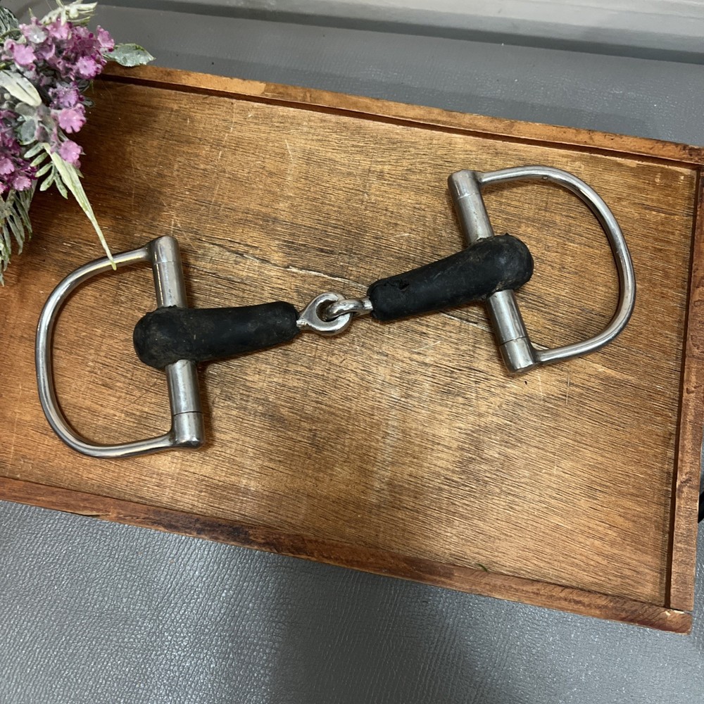 Korsteel Rubber D-ring Single Jointed Snaffle Bit 5"