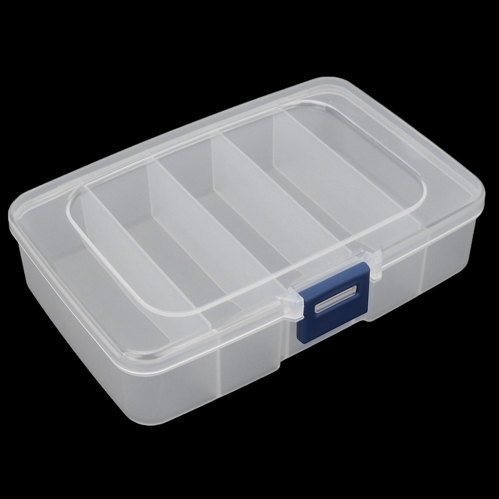 5 Grids Organizer Box Clear Visible Plastic Compartment Box Case