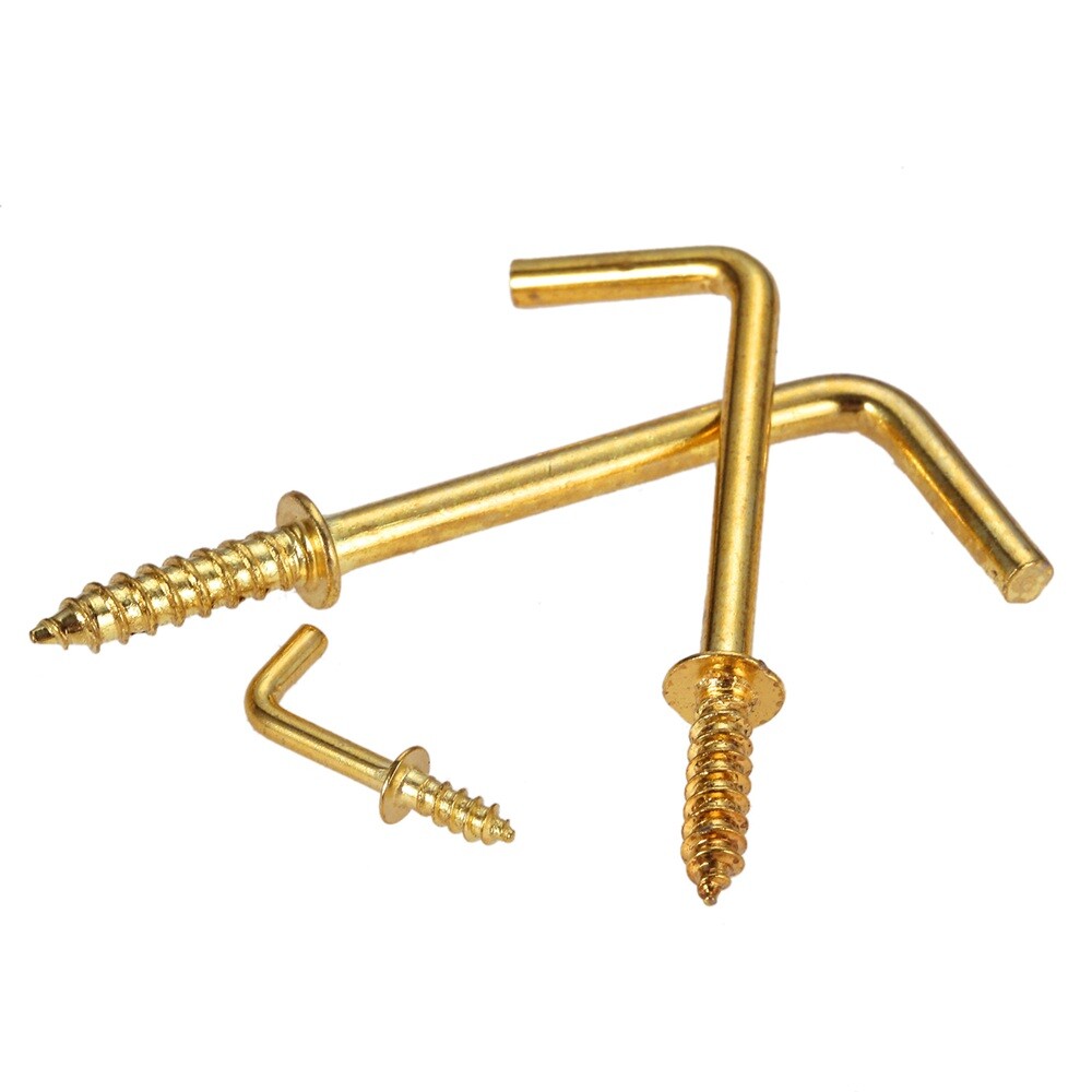 10/20Pcs Metal Right Angle Screw Hook Sheep Eye Hook Frame Hardware 6 Size