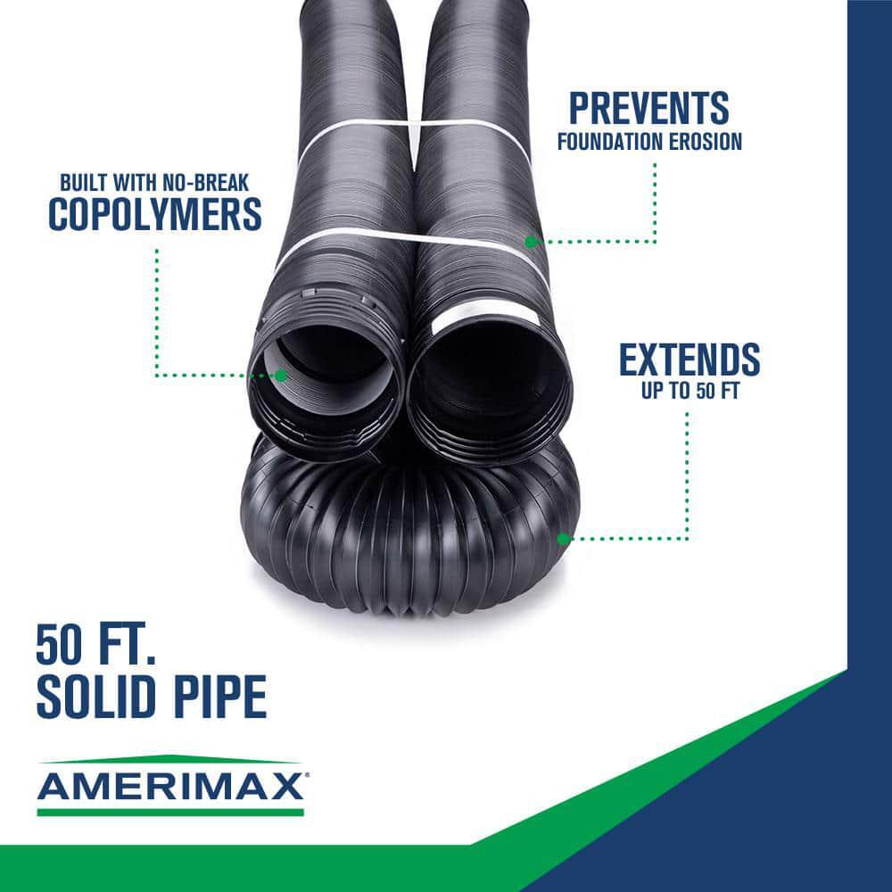 FLEX Drain Pipe Expandable 4 in. x 50 ft. Black Copolymer Solid Divert Water