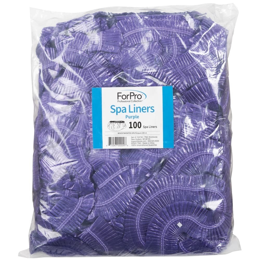 Professional Quality Purple Disposable Pedicure Liners - 100 Pack