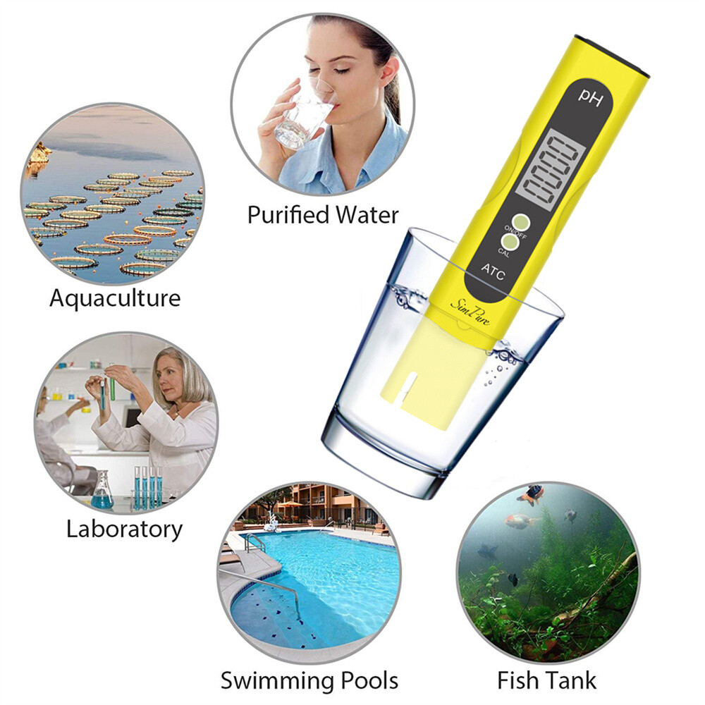 2-Pack PH Meter PH Level Test Pen Electrode Sensor Reader for Pond, Tape Water