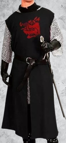 Medieval Black Knight Tunic Costume Cotton Gambeson SCA LARP Monty Python