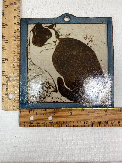 Jane Messenger Stone Tuxedo Cat Trivet