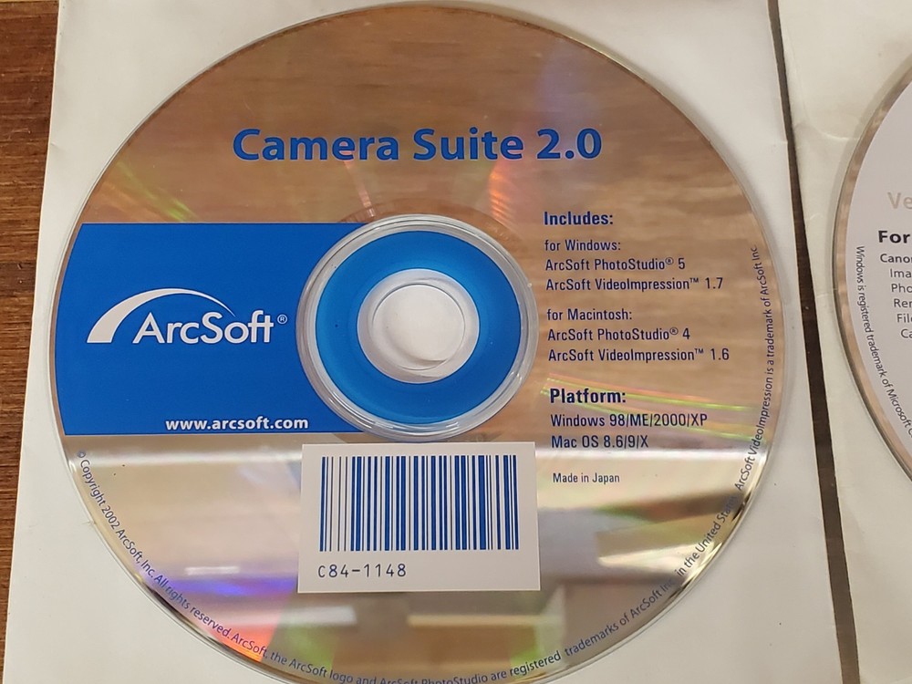 Canon Digital Camera Solution Disc 12.0 & Camera Suite 2.0 ArcSoft Windows