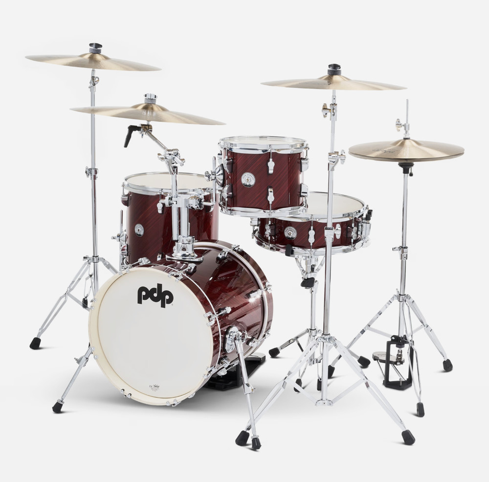 PDP New Yorker Shell Pack, 4-Piece Drumset, Twisted Cherry