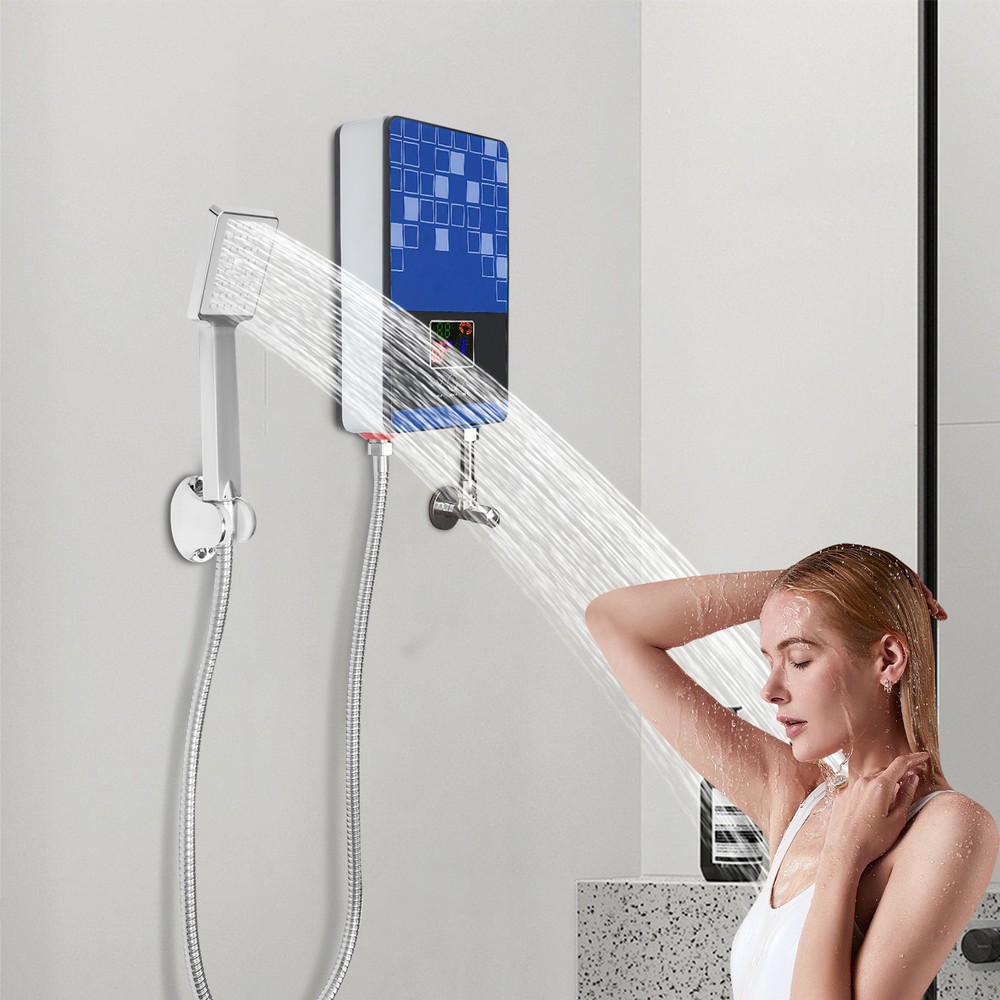 4500W Electric Tankless Water Heater Shower Head Set Instant Hot Water Heater US