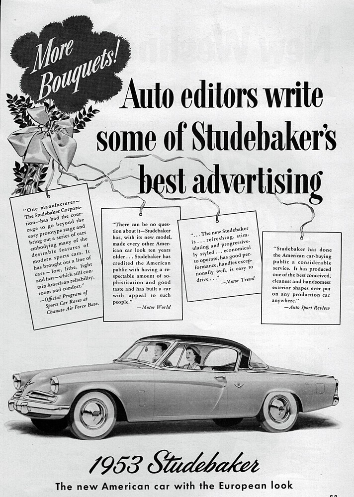 1953 Studebaker Starliner Coupe Original Print Ad