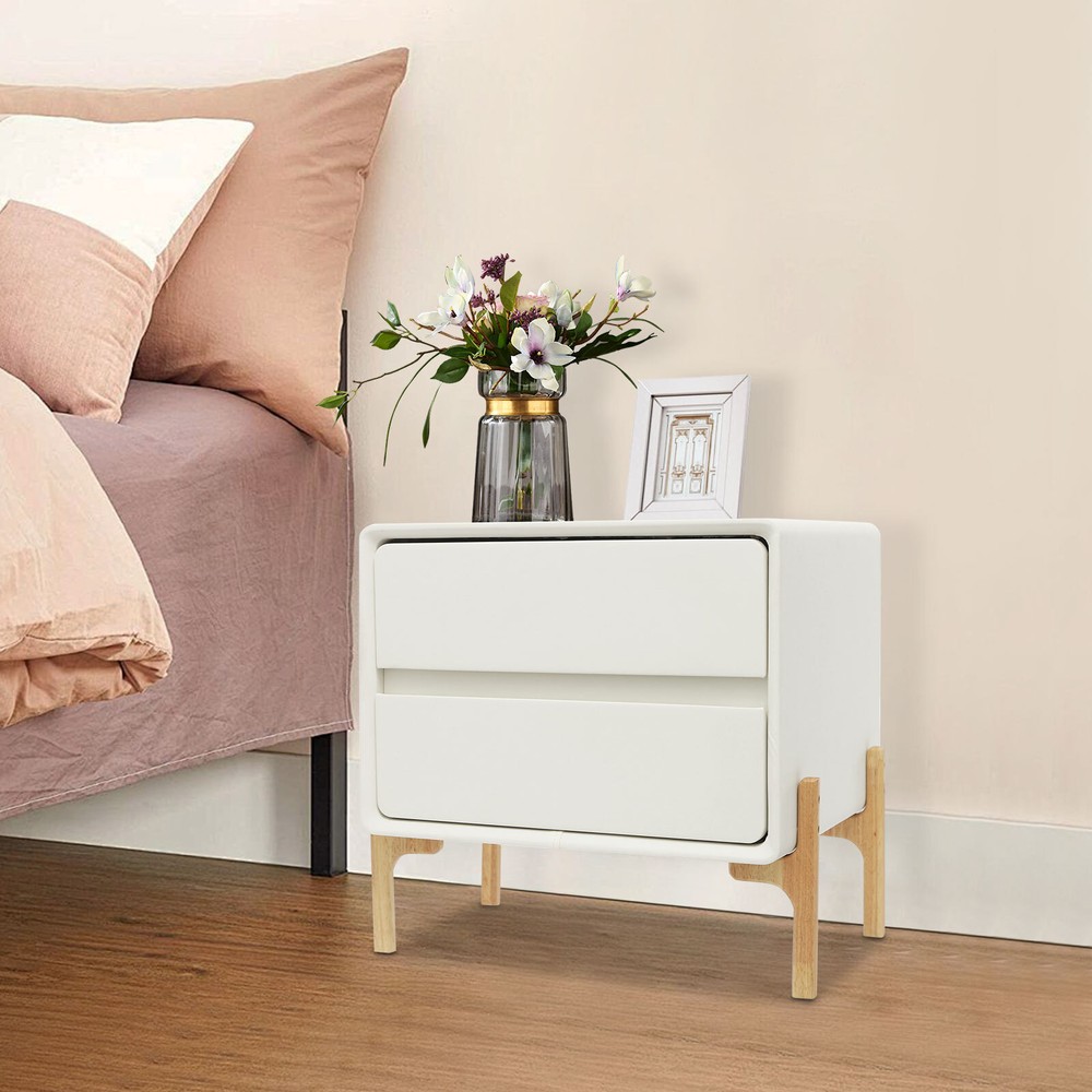 Bedside Table, Storage Bedside Table, Small Bedside Table with 2 Drawers