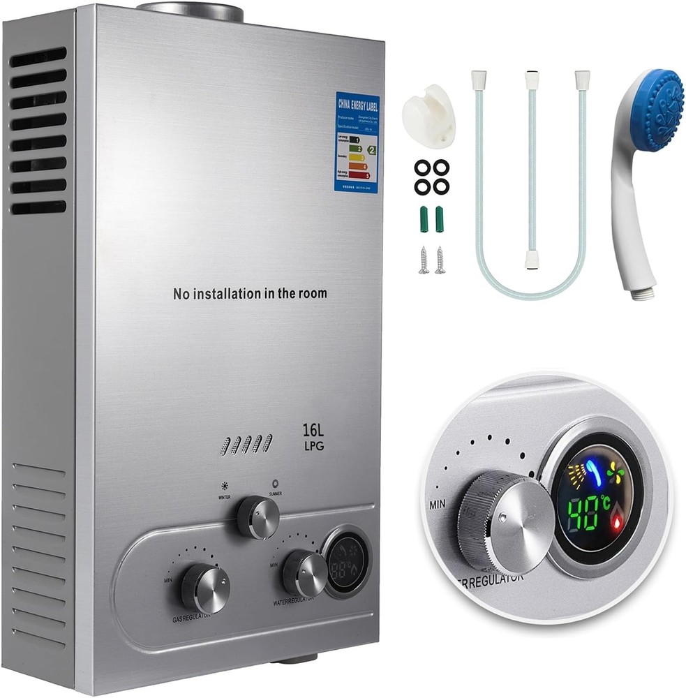 16/18/20L LPG Propane Gas Hot Water Heater Tankless On-Demand Instant Boiler