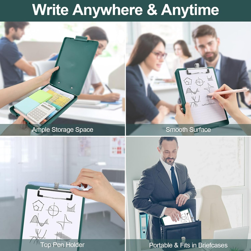 Small Clipboard with Storage, A5 Clipboards with Pen Holder, Mini Plastic Cli...