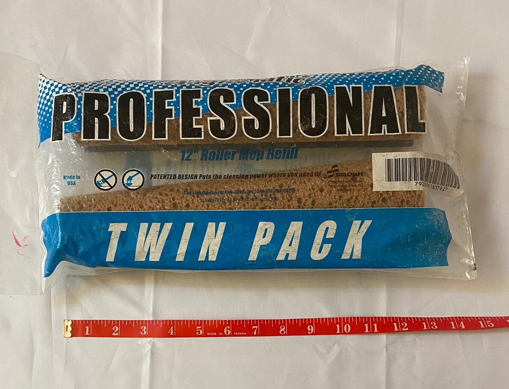 2 pack AngleMatic Professional 12” Roller Mop Refills #00930 Skillcraft