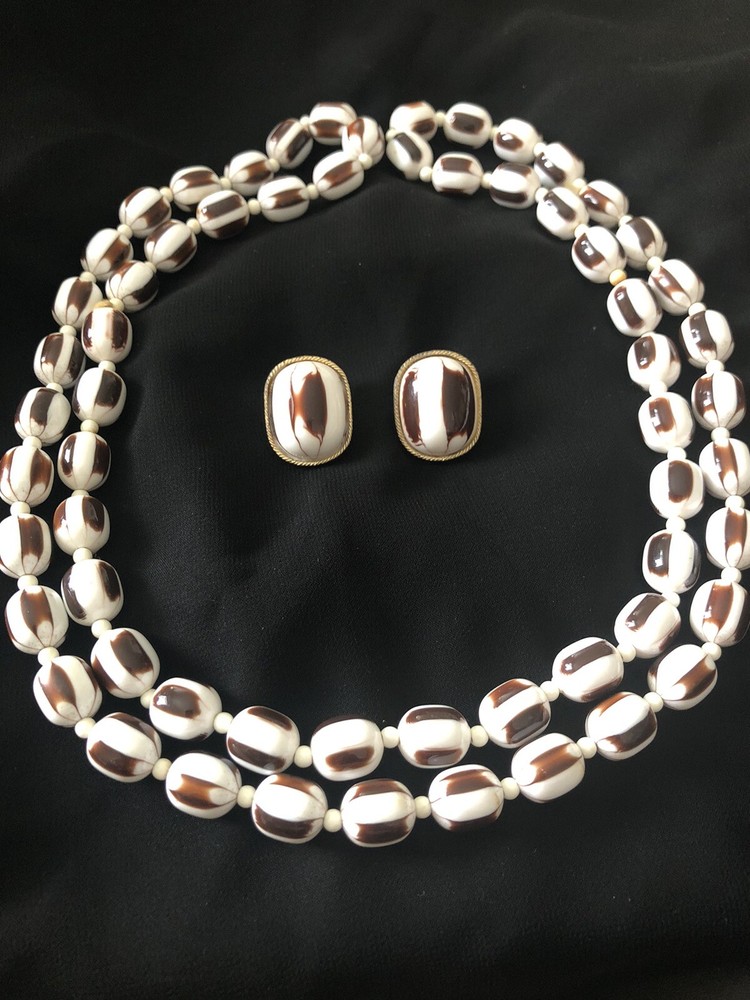 Abstract 17” Necklace & Earring Ensemble