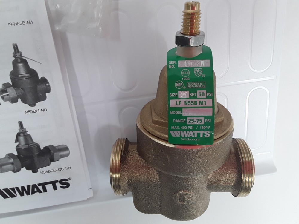 WATTS LFN55BM1 WATER PRESSURE REDUCING VALVE 3/4" NPT THREADED FEMALE END CONN