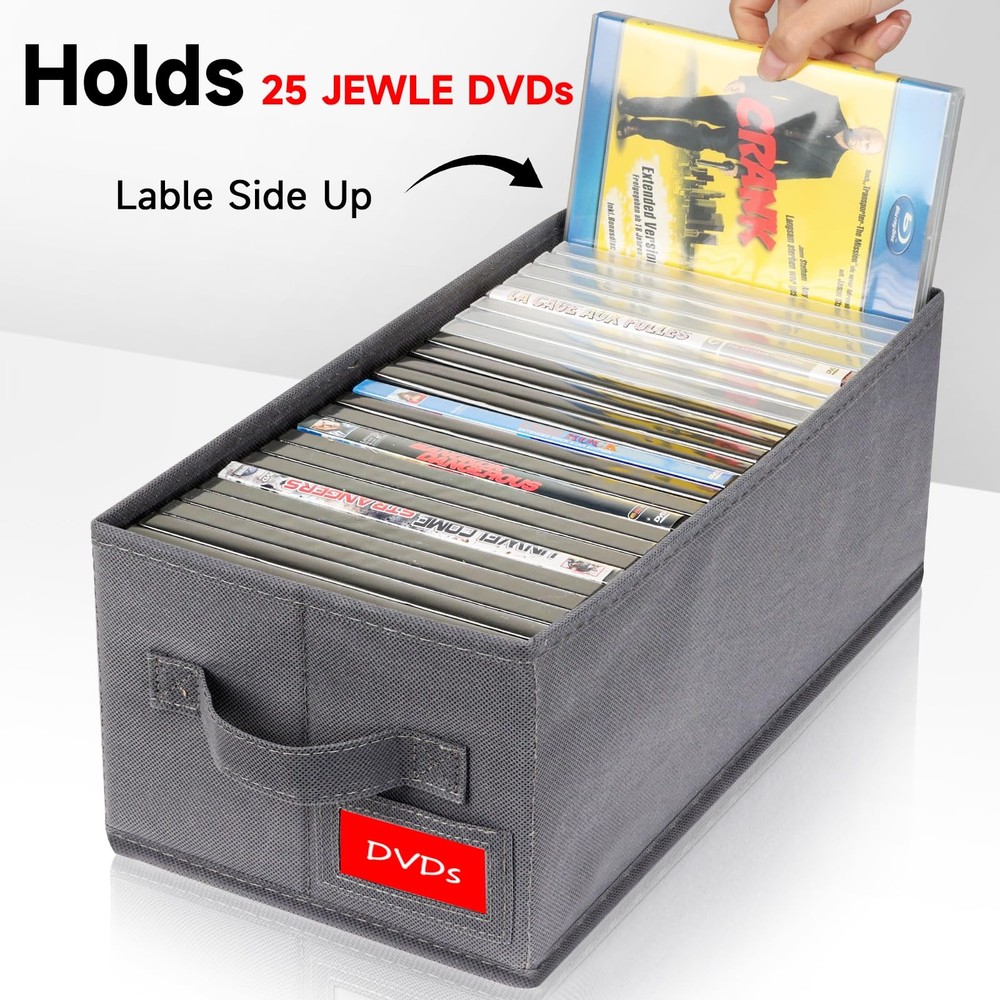 Upgrades DVD Storage Box - Perfect DVD Case Storage Solution, Stackable DVD Orga