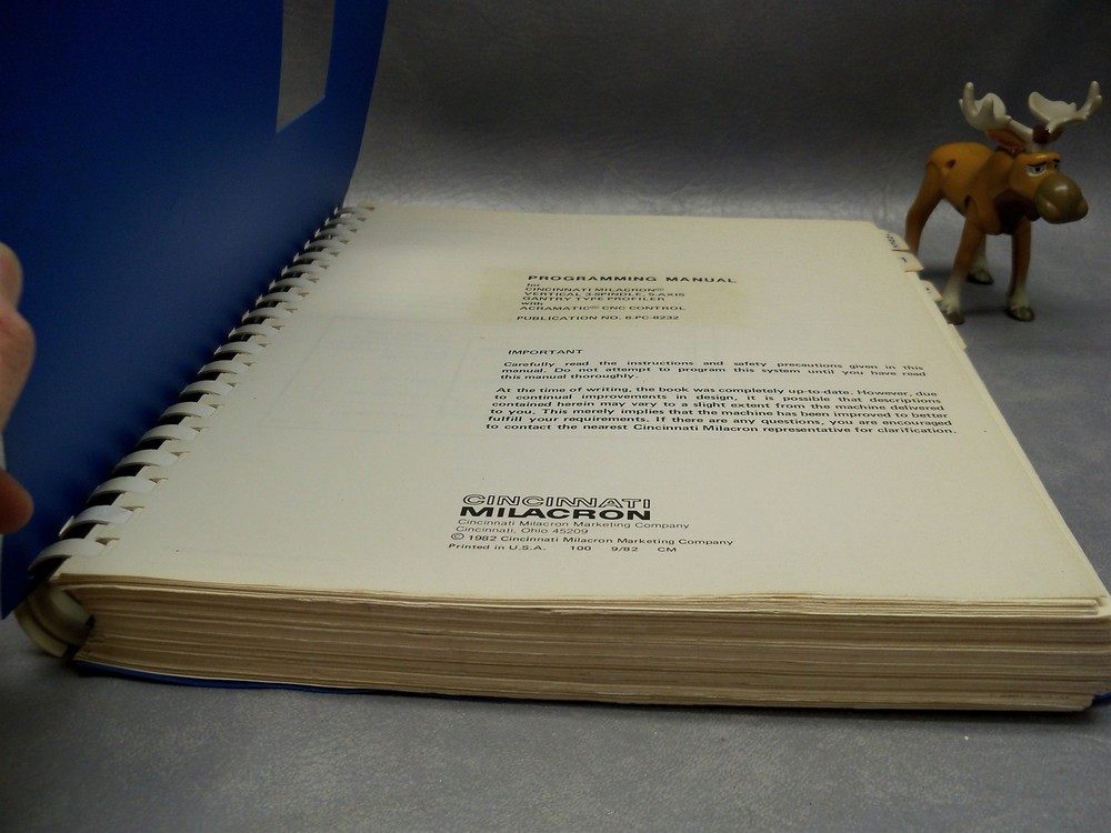 Cincinnati Vertical 3-Spindle Gantry Profiler w Acramatic Programming Manual