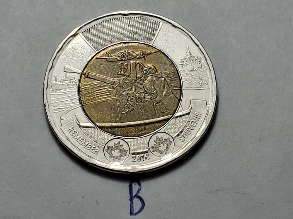 2016 Remember CANADA 2 Dollar Toonie Coin b
