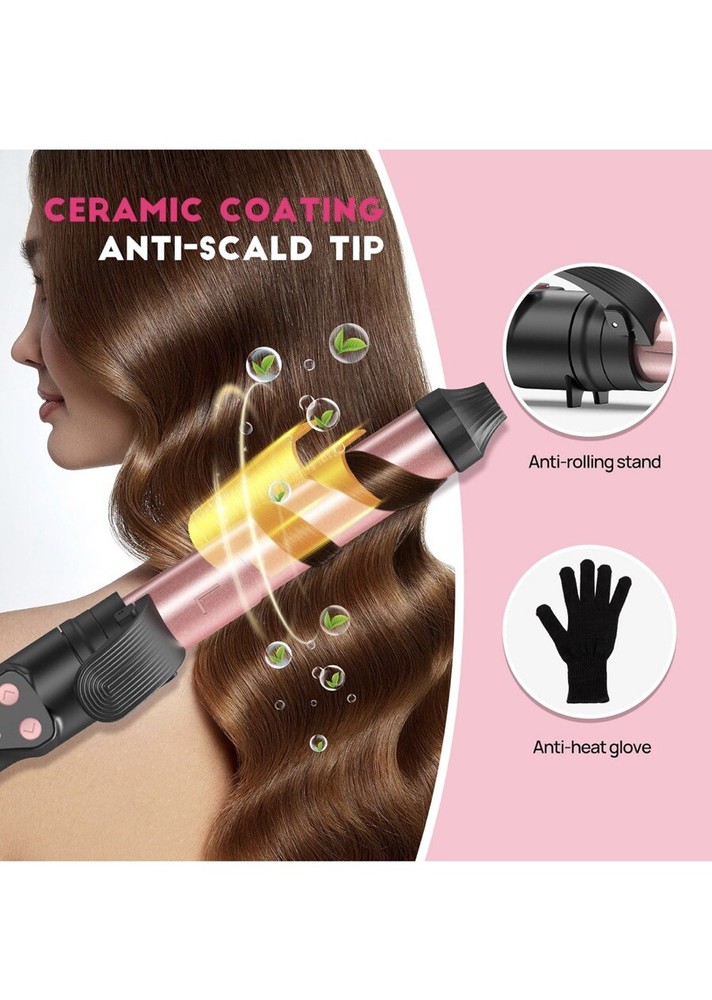 3 In 1 Automatic Curling Iron Ceramic Coated Replaceable Heating Barrels Sizes
