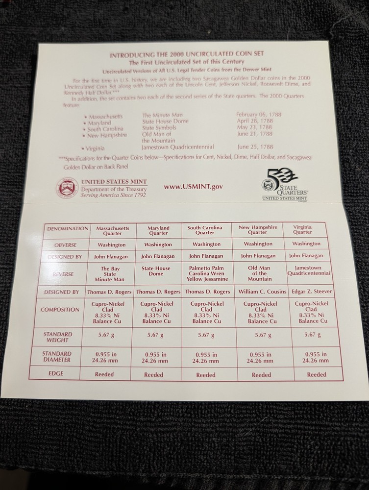 2000 US Mint Uncirculated set OGP