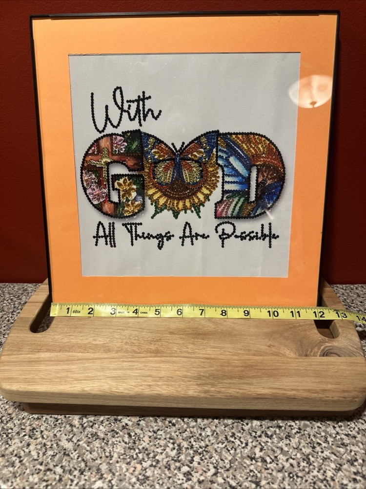 Diamond Art “With God All Things” Wall Hanging - Framed