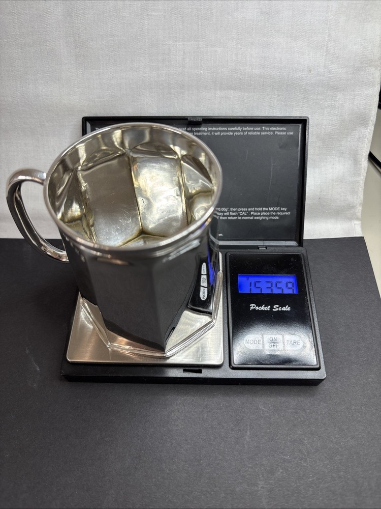 Solid Silver Christening Mug Elkington B'ham 1906 153grms