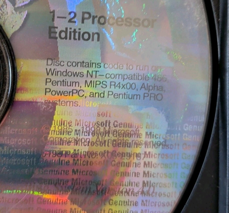 Microsoft Windows NT Workstation Operating System CD 1 - 2 Processor Edition 486