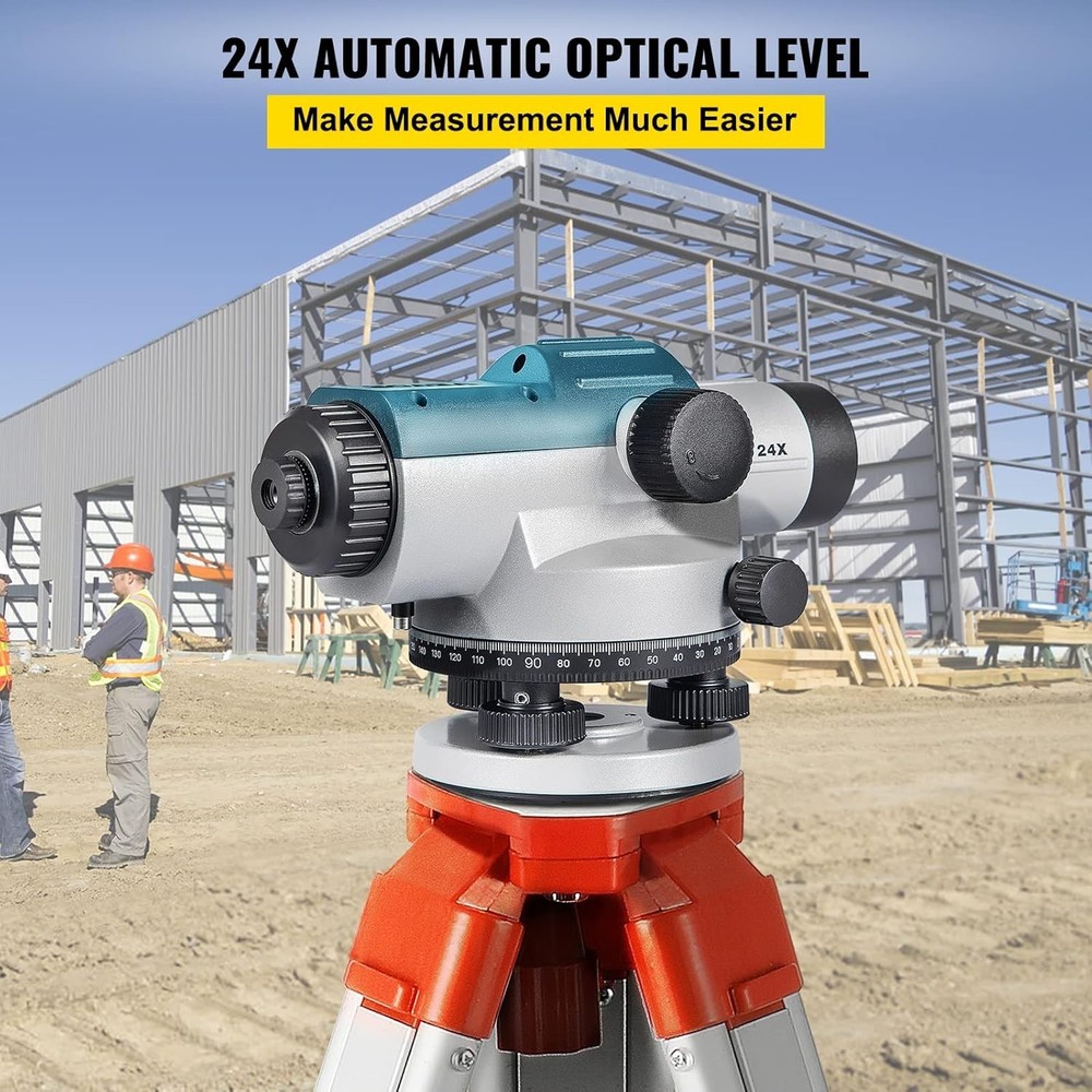 Automatic Transit Level 26X Optical Survey Equipment Auto Level Kit High Precisi