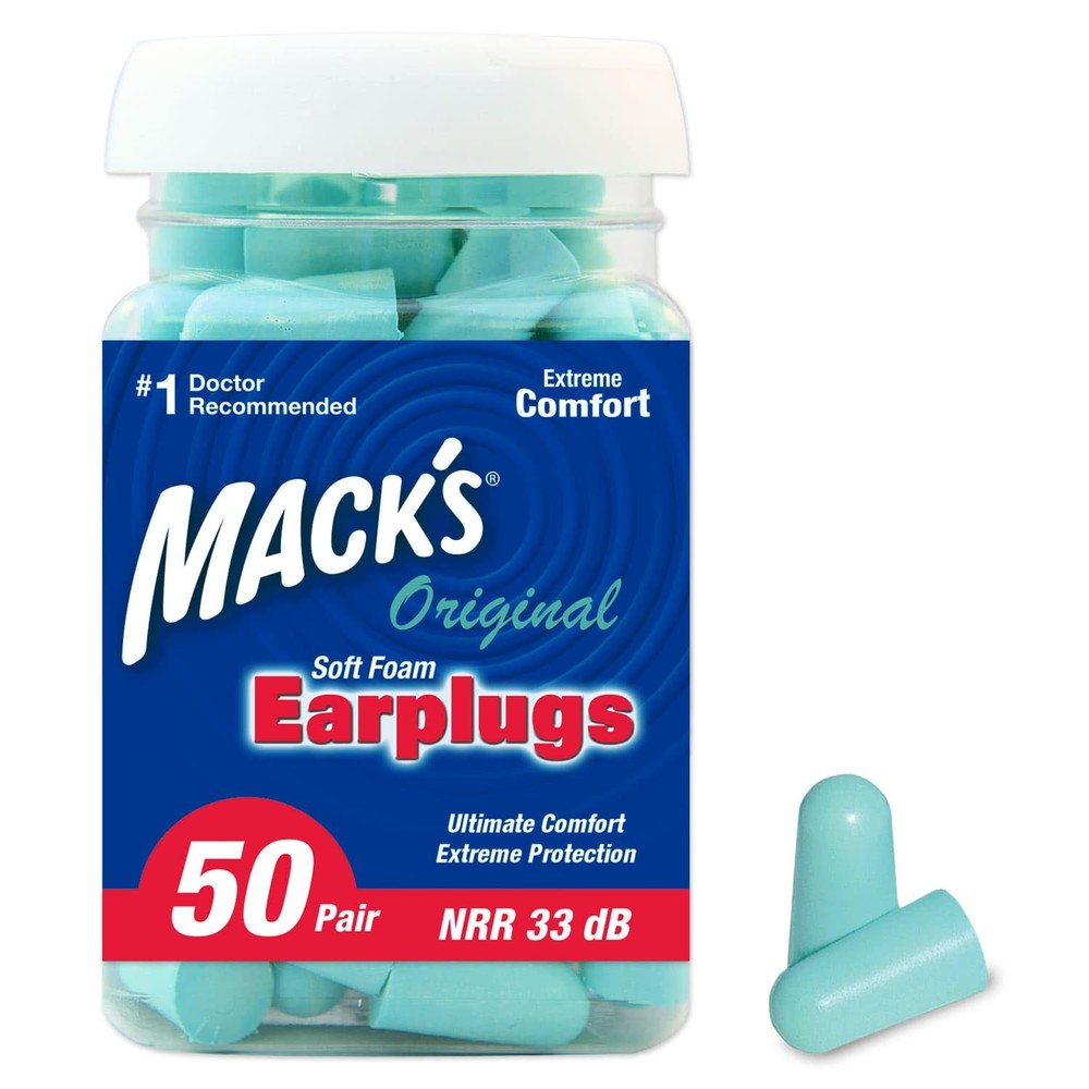Original Soft Foam Earplugs, 50 Pair - 33dB Highest NRR, Comfortable Ear Plug...