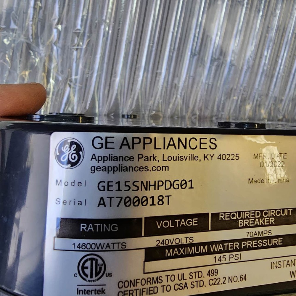 GE Self Modulating 2.9 GPM Point of Use Tankless Electric Water Heater, 14.6 kW,