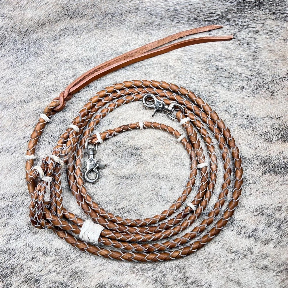93" Plaited Leather Romel Reins