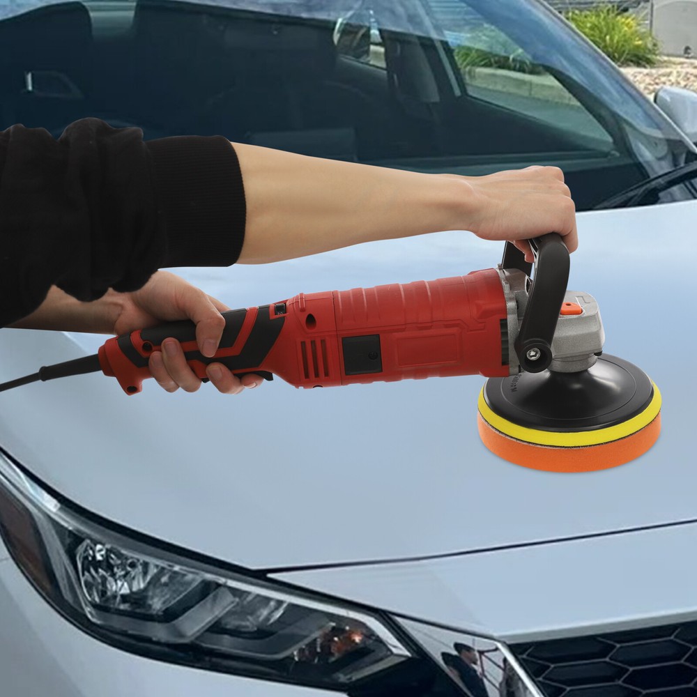 Car Polishing Machine Set with 7 Speeds, Durable Design, Red