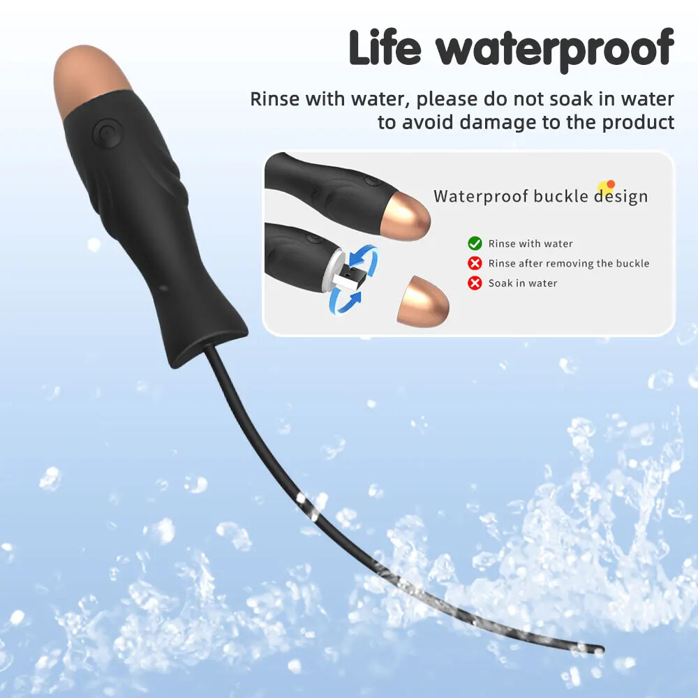 Flexible Silicone Electric Urethral Expander Dilator Penis Plug Chastity Device