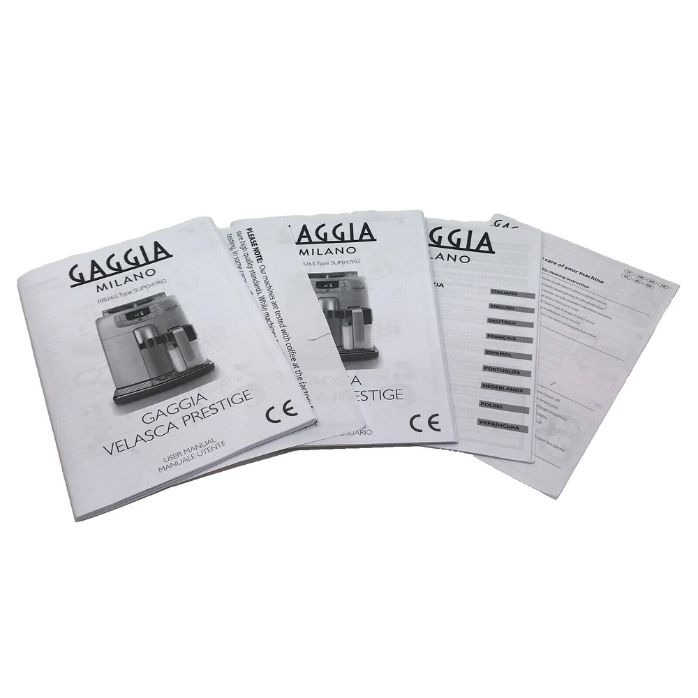 Gaggia Velasco Espresso Machine Users Manual Instructions Guide Booklet SUP047RG