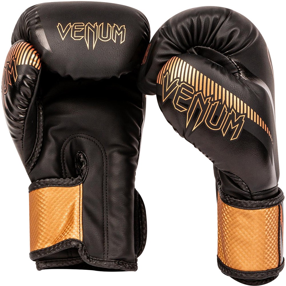 Venum Impact Hook and Loop Boxing Gloves - Black/Bronze