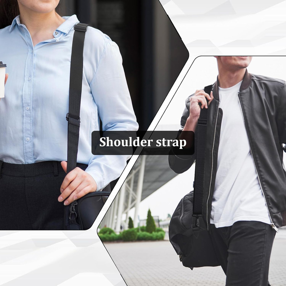 Black Adjustable Shoulder Straps with Clips, Replacement Crossbody Strap for ...