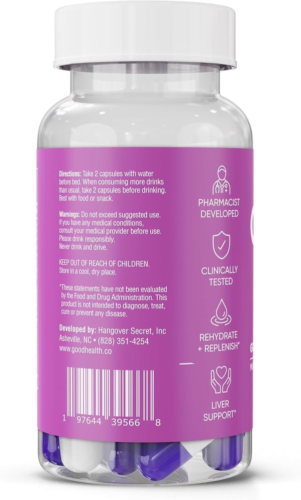 Party Relief Capsules After Drinking DHM Milk Thistle Electrolyte Support