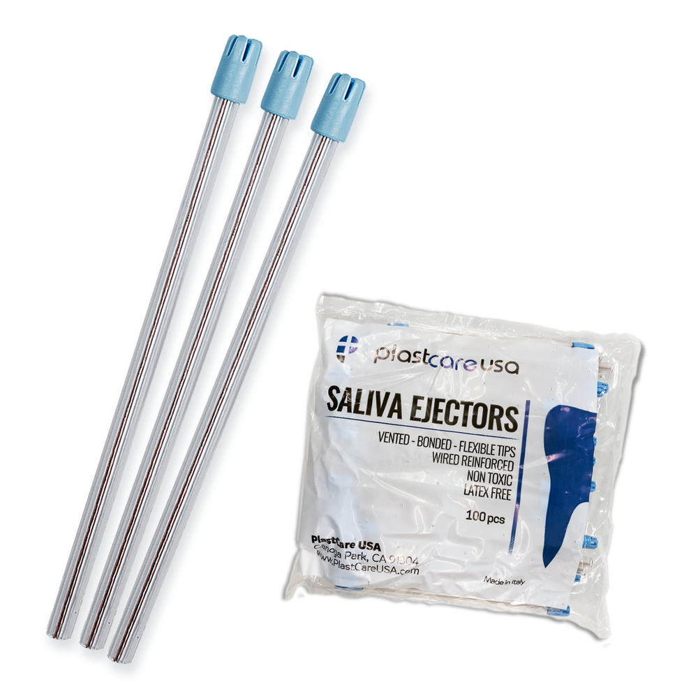200 Saliva Ejectors Ejector CLEAR BLUE Dental Suction Tips Disposable