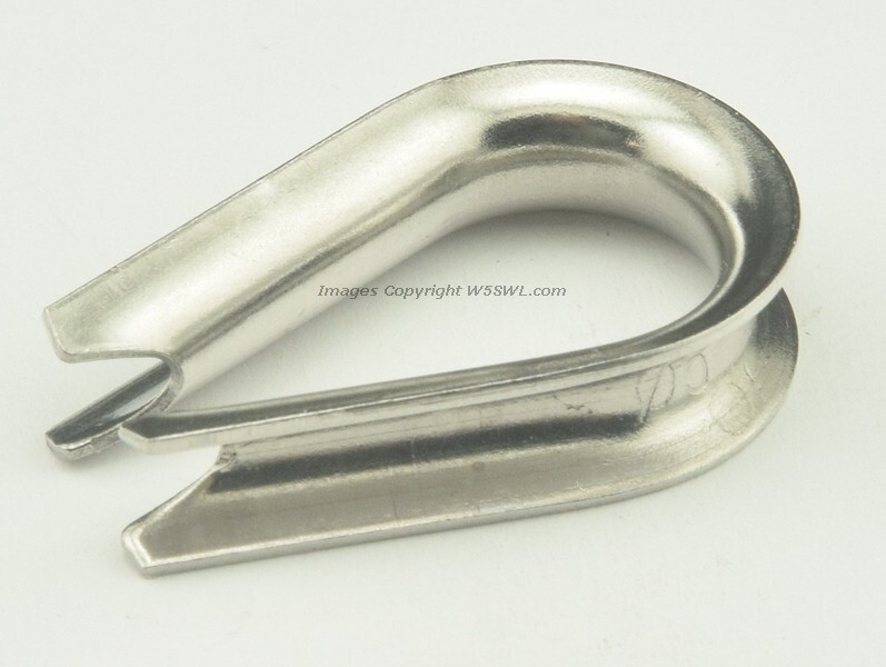 3/16" (M5) Guy Wire Rope Rigging Thimble Stainless Steel 3-Pack