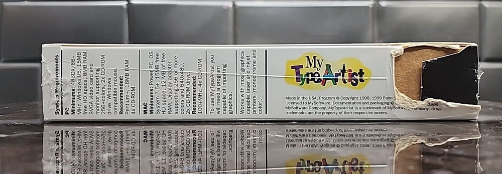 Mysoftware Compamy My Type Artist Windows 95 Power Mac CD-ROM 1999 Missing UPC