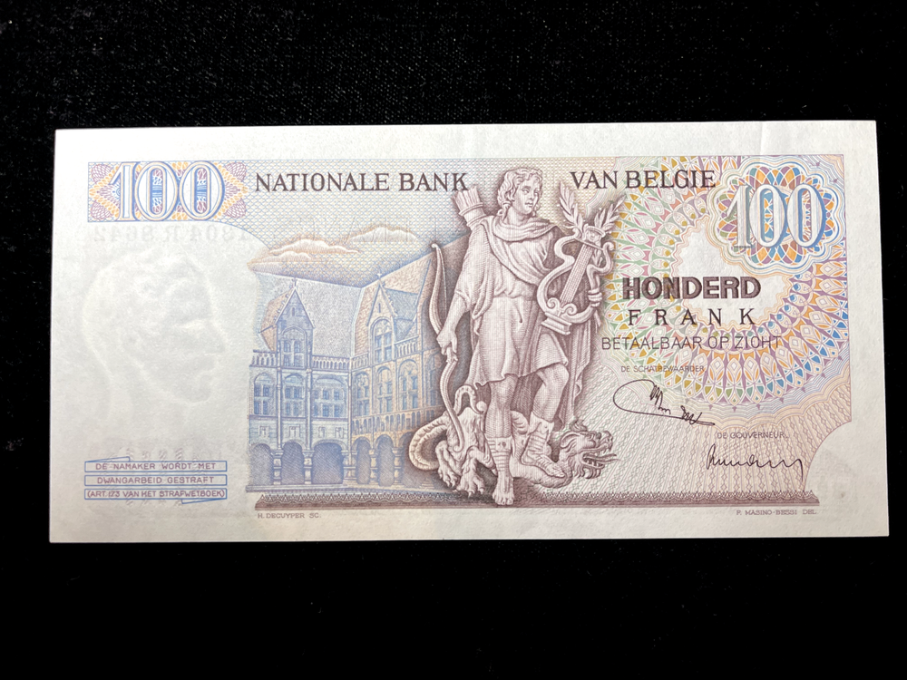 1971 Belgium *100 Francs* (UNC)