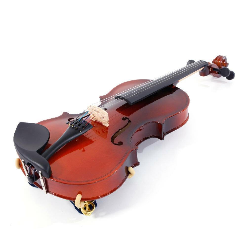 Glarry 1/2 Size Solid Maple Coffee Color Acoustic Violin Set for Beginner