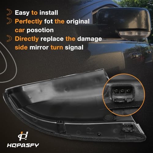 Mirror Turn Signal Light Front Passenger Side, Compatible with Dodge Right