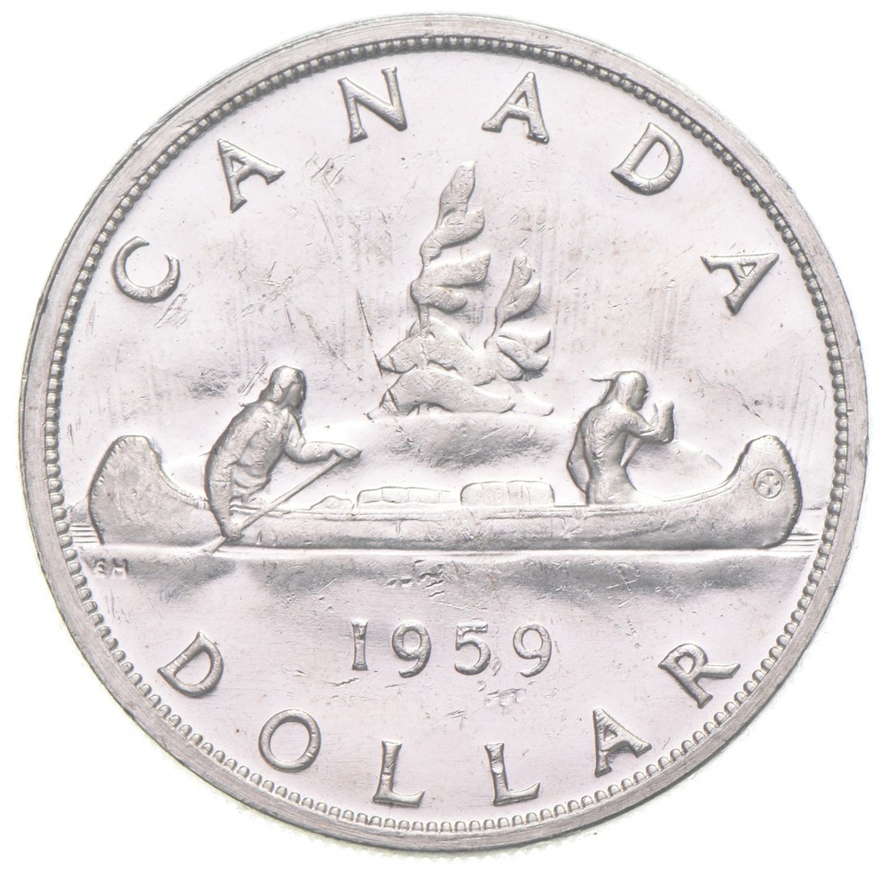 1959 Canada 80% Silver Canadian Silver Dollar