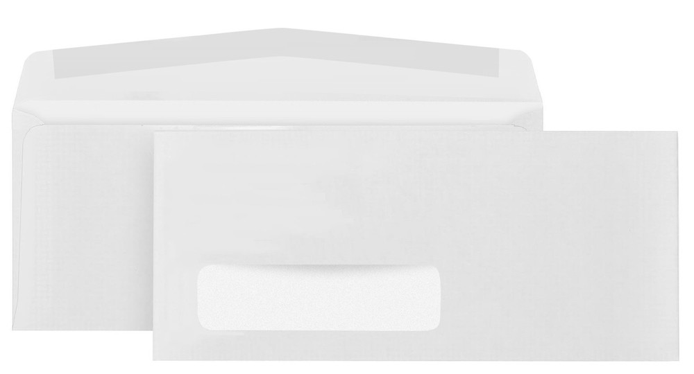 500#10 Left Window Envelopes - Thick Gummed Seal - Single Window Envelopes fo...
