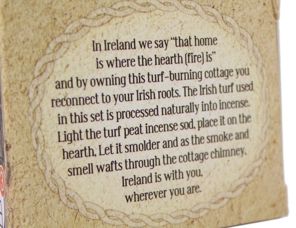 Irish Turf Incense & Ceramic Cottage Irish Peat,Beige,