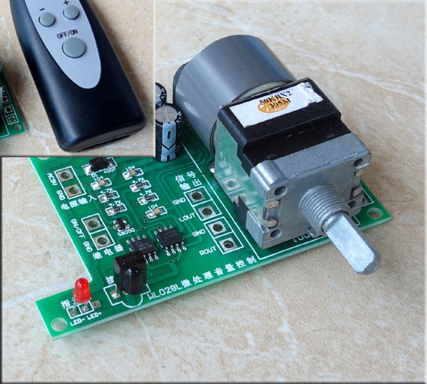 Audio preamp remote volume control board with ALPS potentiometer