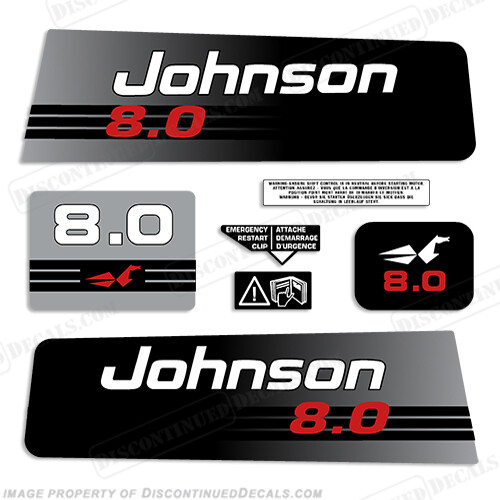 Fits Johnson 8hp Decals - 1992 - 1994