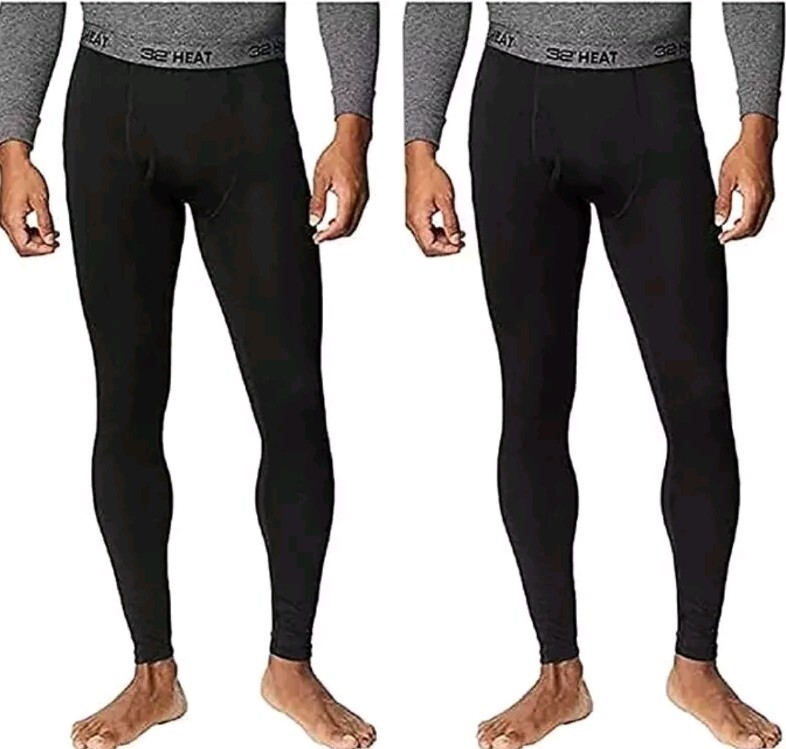 32 DEGREES Men's Heat Base Layer Pants, 2-Pack Size M