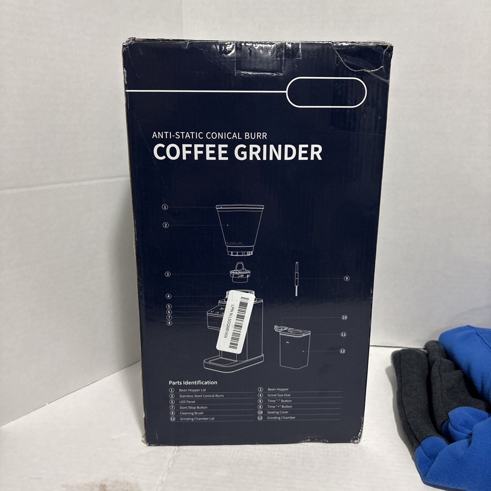 Anti-Static Conical Burr Coffee Grinder CG203S Silver 48 Settings Timer