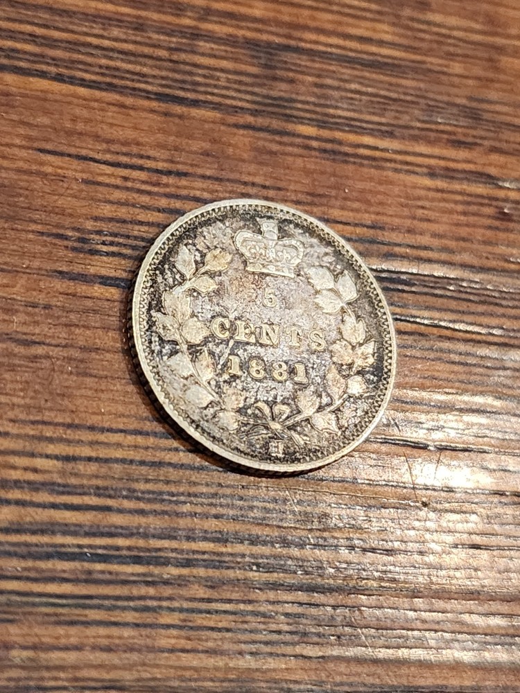 1881H Canada 5 Cents Silver Coin